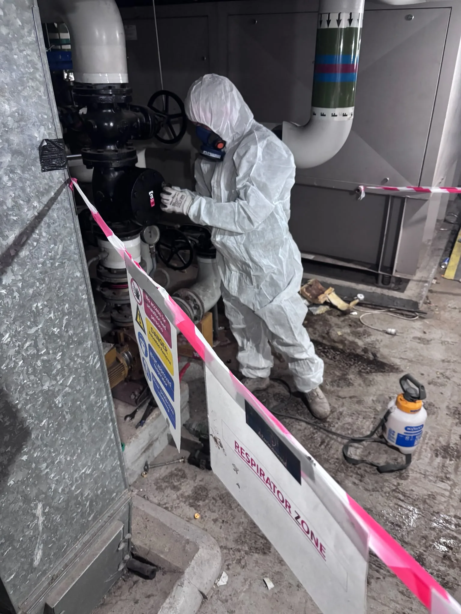 Asbestos artex removal from concrete soffit in Mill Hill